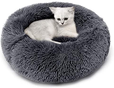 Legendog Cat Bed, Soft Warm Pet Nest Bed/Pink Cat Bed/Cat Sleeping Bed/Pet Beds For Cats kittens Sleeping (Dark grey) (Dark grey)