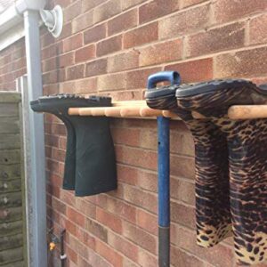 boot rack storage exterior wall mounted for 6 pairs of wellingtons, riding boots etc, fully assembled, treated with wood preserver
