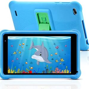 Kids Tablets 7 inch HD Display 2GB+32GB Android Tablet for Kids qunyiCO Tablet with WiFi Dual Camera Eye Protection Kid-Proof Case Parental Control Learning Apps on Google Certified Playstore(Blue)