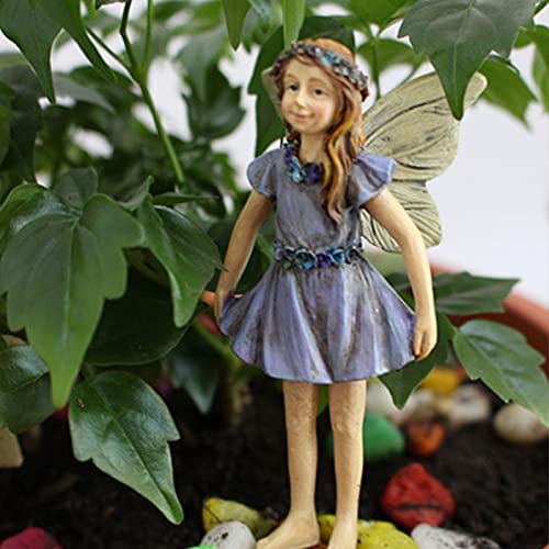 6pcs Miniature Garden Flower Landscape Figurines, Resin Flower Fairy Statue Decoration, Outdoor Flower Fairy Plug-in Decorative Ornaments - Image 4
