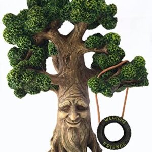 Fairy and Garden Gnome Tree - Enchanted Grandpa Miniature Tree with Removable Glow in the Dark Welcome Sign for Fairies and Lawn Gnomes