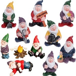 TBoxBo 11Pcs Mini Garden Gnome Figurine Fairy Garden Miniature Gnomes Elf Figure Garden Dwarf for The Miniature Fairy Garden Garden Decoration Outdoor Small Ornaments and Children Gifts
