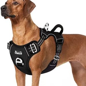 Eyein No Pull Dog Harness Large, Comfortable Heavy Duty Pet Vest Harness, Front Clip Easy Control Puppy Harness with Soft Padded Handle Reflective for Outdoor Training Walking