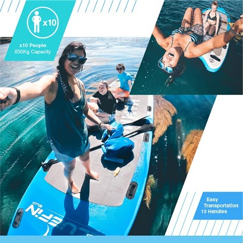 Bluefin Stand Up Inflatable Paddle Board | Mammoth 18' Model | Family/Group Board - Up To 10 Users | Includes Accessories - Image 6