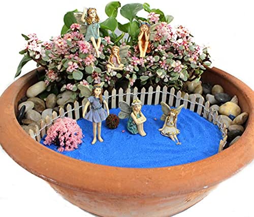 6pcs Miniature Garden Flower Landscape Figurines, Resin Flower Fairy Statue Decoration, Outdoor Flower Fairy Plug-in Decorative Ornaments - Image 3