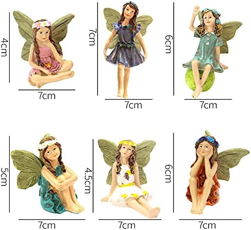 6pcs Miniature Garden Flower Landscape Figurines, Resin Flower Fairy Statue Decoration, Outdoor Flower Fairy Plug-in Decorative Ornaments - Image 8