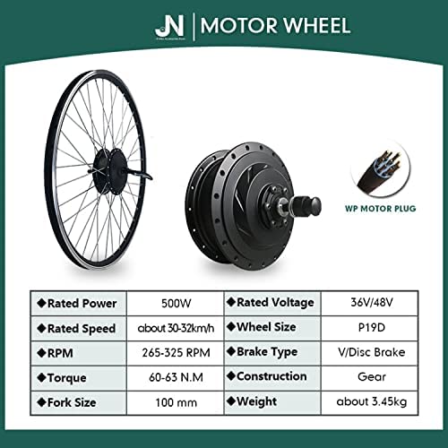 Ebike Conversion Kit Front Wheel,36V/48V 350W/500W Electric Bicycle Hub Motor Kit,20"/24"/26"/27.5"/28"/29"/700C Front Wheel E-Bike Conversion Kit,E-Bike Hub Set with PAS System,20in-36V/500W - Image 3