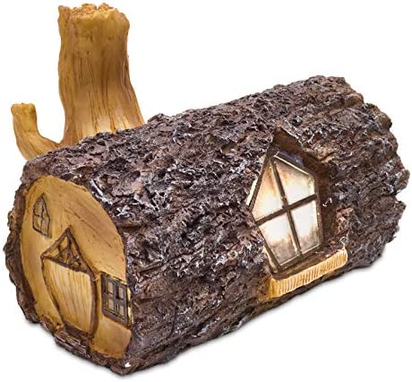 GloBrite Fairy House Solar Power LED Light Patio Garden Log Ornament Decoration - Image 2