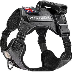 Dog Harness, Breathable Adjustable Pet Vest Harness With High-Gloss Reflective Strips and Thickened Handle, Fast-Release Buckles Control Suitable for Small, Medium and Large Dogs