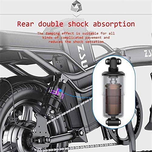 Electric Bike Electric Mountain Bike Adults Electric Bicycle Ebikes Folding Ebike Lightweight 250W 48V 24Ah With 14inch Tire & LCD Screen With Mudguard for the jungle trails, the snow, the beach, the - Image 5