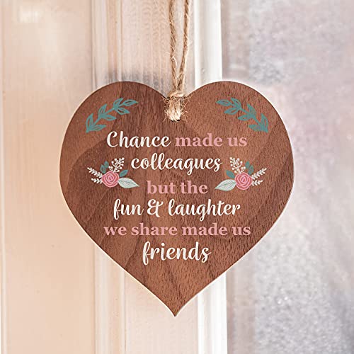 Manta Makes Chance made us Colleagues Fun and Laughter Novelty Wooden Hanging Heart Leaving Gift Plaque Work Friendship Sign - Image 4
