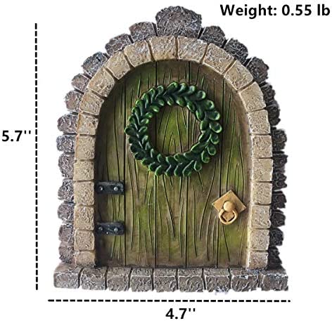 Fairy Garden Door MUAMAX Miniature Door for Fairy Garden Door for Trees Accessories Gnome Home Tree Decor Fairy doors (grey-2) - Image 2