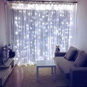 LED Curtain Lights, LUVODI 3mx3m 300 LEDs Window Fairy String Lights 8 Modes Remote Control Waterproof USB Powered Icicle Starry Lights for Party Wedding Christmas Garden Bedroom Decoration