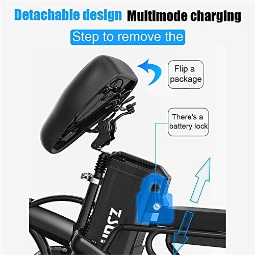 Electric Bike Electric Mountain Bike Adults Electric Bicycle Ebikes Folding Ebike Lightweight 250W 48V 24Ah With 14inch Tire & LCD Screen With Mudguard for the jungle trails, the snow, the beach, the - Image 7