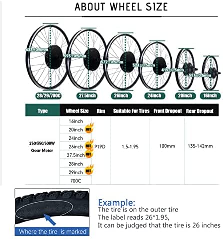 Ebike Conversion Kit Front Wheel,36V/48V 350W/500W Electric Bicycle Hub Motor Kit,20"/24"/26"/27.5"/28"/29"/700C Front Wheel E-Bike Conversion Kit,E-Bike Hub Set with PAS System,20in-36V/500W - Image 5