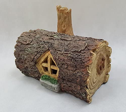 Solar Powered Outdoor Decorative Garden Ornament Fairy House, Colour Changing Log Home (Lights Up At Dusk) - Image 2