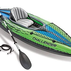 Rahungry Kayak, Men's Single Inflatable Canoe with Aluminum Paddle and Hand Pump 274×76×33CM