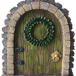 Fairy Garden Door MUAMAX Miniature Door for Fairy Garden Door for Trees Accessories Gnome Home Tree Decor Fairy doors (grey-2)