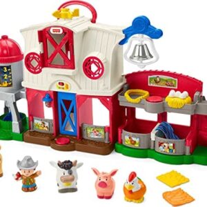 Fisher-Price Little People Caring for Animals Farm Playset with Smart Stages Learning Content for Toddlers and Preschool Kids GLT78