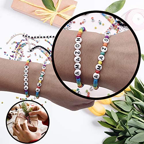 DIY Jewelry Making Set Beads for Bracelets, MuLLife Bead Kit with Letter Beads for Custom Necklaces, Friendship Bracelets, Gift for Her Women Wife Girlfriend Adult Kids Age 6 7 8 - Image 5