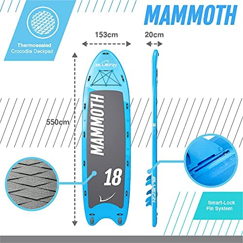 Bluefin Stand Up Inflatable Paddle Board | Mammoth 18' Model | Family/Group Board - Up To 10 Users | Includes Accessories - Image 2
