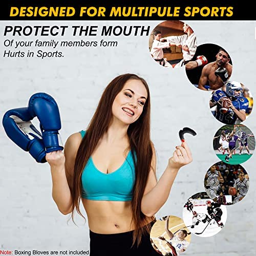 Mouth Guard Gum Shield – Professional Mouth Guard for Contact Sports, Rugby, Martial Arts, Karate, Rugby, MMA, Boxing, Hockey, Football Flexible for Youth & Adult (Black) - Image 2