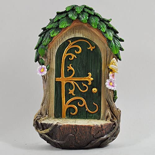 Prezents.com Fairy Garden UK Fairy Door With Landing Pad Tree Garden Home Decor - Mini Quirky Gift Figurine - Small H14cm - Image 6