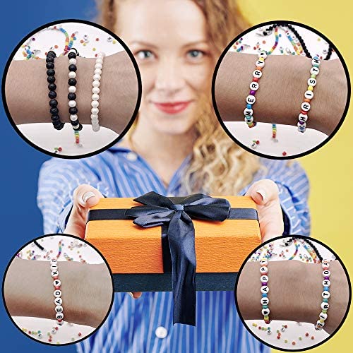 DIY Jewelry Making Set Beads for Bracelets, MuLLife Bead Kit with Letter Beads for Custom Necklaces, Friendship Bracelets, Gift for Her Women Wife Girlfriend Adult Kids Age 6 7 8 - Image 6