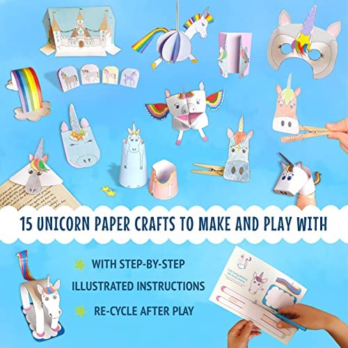 Pipity Unicorn Arts and Crafts Set | Gifts for girls age 5,6,7,8,9+ | Paper Craft, Stickers, Colouring, Stencils, Scratch Art, Games and Puzzle Activity Kits for Kids - Image 6