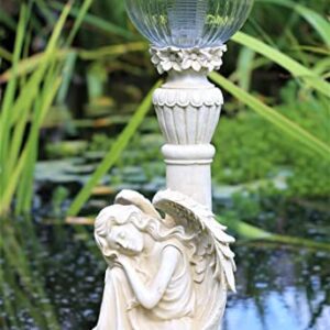 Garden Ornament Solar Fairy Angel Cherub Statue Pond Lantern Decoration 42cm