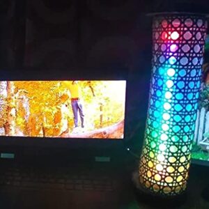 LED VU Meter Tower with Cane Accent Light, RGB Dancing Lamp, Gaming Set up Computer accessories, Party Decor Color changing Lamp for Home Office Table