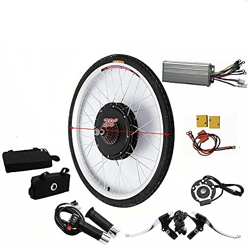 28" Electric Bike Conversion Kit 48V 1000W Rear Wheel Electric Bicycle Motor Conversion Kit E-Bike Cycling Hub