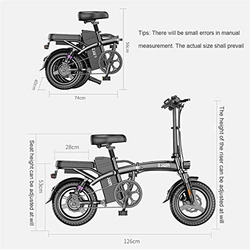 Electric Bike Electric Mountain Bike Adults Electric Bicycle Ebikes Folding Ebike Lightweight 250W 48V 24Ah With 14inch Tire & LCD Screen With Mudguard for the jungle trails, the snow, the beach, the - Image 3