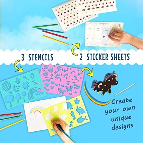 Pipity Unicorn Arts and Crafts Set | Gifts for girls age 5,6,7,8,9+ | Paper Craft, Stickers, Colouring, Stencils, Scratch Art, Games and Puzzle Activity Kits for Kids - Image 4