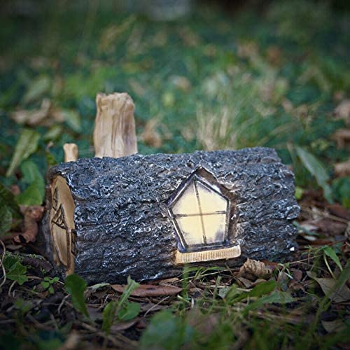 GloBrite Fairy House Solar Power LED Light Patio Garden Log Ornament Decoration