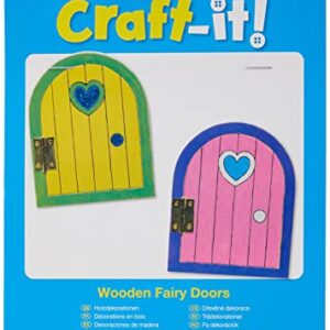 Baker Ross AR220 Wooden Fairy Doors (Pack of 4) For Kids To Decorate and Personalise, 8.5cm x 11cm