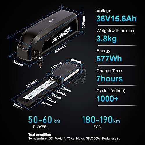 YOSE POWER 28''(700c) ebike 36V250W Front Motor Bicycle E-Bike Hub Conversion Kit with Integrated controller HL Plus 36V 15.6Ah Battery DIY E-bike LCD Display - Image 6