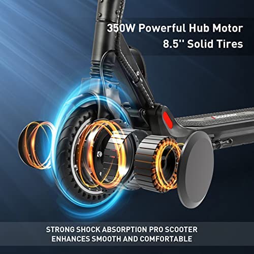 Electric Scooter Adults Top 31 km , 3 Speed Mode - 350W Brushless Motor, 25km Long Range, LED Light, 8.5'' Solid Tires, Disc Brake & EABS, Folding Electric Scooters for Adults with APP Control - Image 3