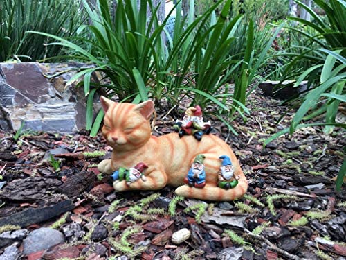 GlitZGlam Cody the Miniature Cat and Gnomes - “A Relaxing Day” - A Fairy Garden Gnome Miniature - Image 9