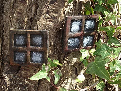 Pair of Stone Fairy Windows Square Design Perfect to accompany your fairy door or add to your fairy garden