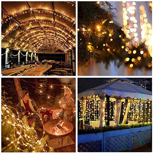 Vicloon Curtain Fairy Lights, 300 LED Warm White Curtain Lights, 3m 8 Mode Waterproof Window String Lights USB & Battery Powered with Remote Control Timer for Outdoor Indoor Party Bedroom Decoration - Image 6
