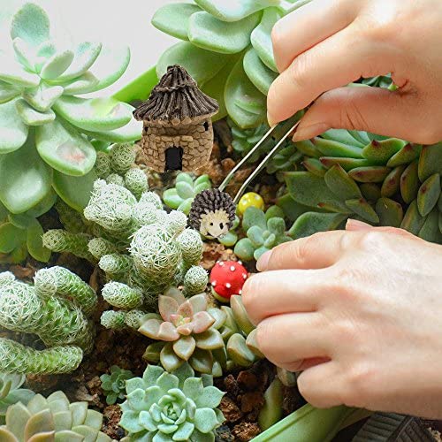 niCWhite Miniature Garden Ornaments, 26pcs Miniature Ornaments Kit Set Fairy Garden Figurines Accessories for DIY Dollhouse Plant Pot Decoration,with 1pcs Tweezer - Image 7