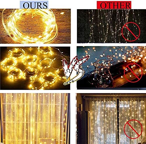 FANSIR 300 LED Curtain String Lights, Upgraded USB Window Fairy Lights 3mx3m 8 Modes Remote Timer Fairy Light Waterproof Copper String Lights for Outdoor Indoor Wedding Bedroom Decoration (Warm White) - Image 5