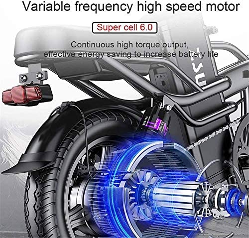 Electric Bike Electric Mountain Bike Adults Electric Bicycle Ebikes Folding Ebike Lightweight 250W 48V 24Ah With 14inch Tire & LCD Screen With Mudguard for the jungle trails, the snow, the beach, the - Image 4
