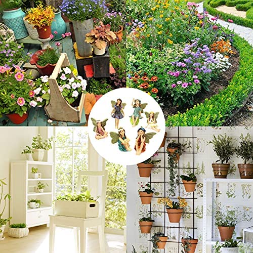 6pcs Miniature Garden Flower Landscape Figurines, Resin Flower Fairy Statue Decoration, Outdoor Flower Fairy Plug-in Decorative Ornaments - Image 7