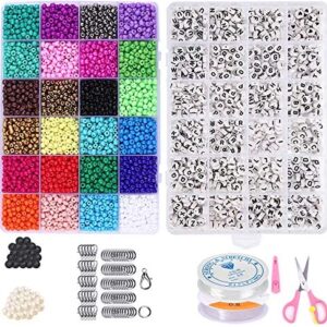 DIY Jewelry Making Set Beads for Bracelets, MuLLife Bead Kit with Letter Beads for Custom Necklaces, Friendship Bracelets, Gift for Her Women Wife Girlfriend Adult Kids Age 6 7 8