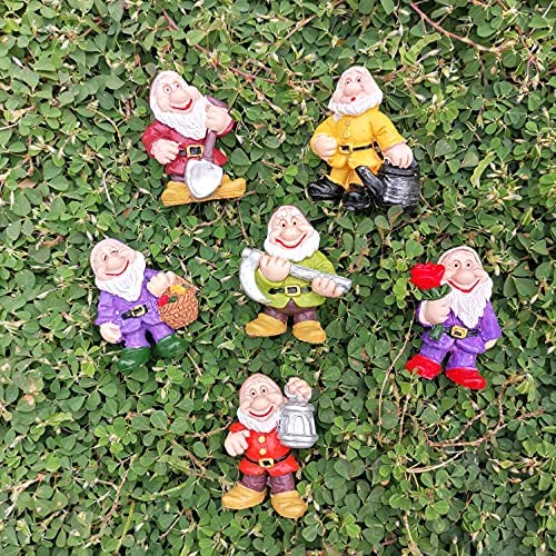 6 Pcs Mini Gnome Statue Miniature Fairy Garden Gnomes Fairy Resin Outdoor Statues for Table and Garden Ornaments Outdoor - Image 2