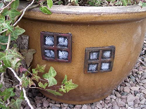 Pair of Stone Fairy Windows Square Design Perfect to accompany your fairy door or add to your fairy garden - Image 2