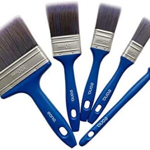 Amazon Brand - Eono Premium Paint Brush Set with Flat and Tapered Brushes for Painting Walls Furnitures 5-Pack