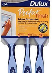 Dulux 400325 Perfect Finish Triple Brush Set, 3 Pieces - Blue